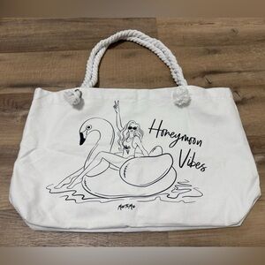 Honeymoon vibes bridal tote bag